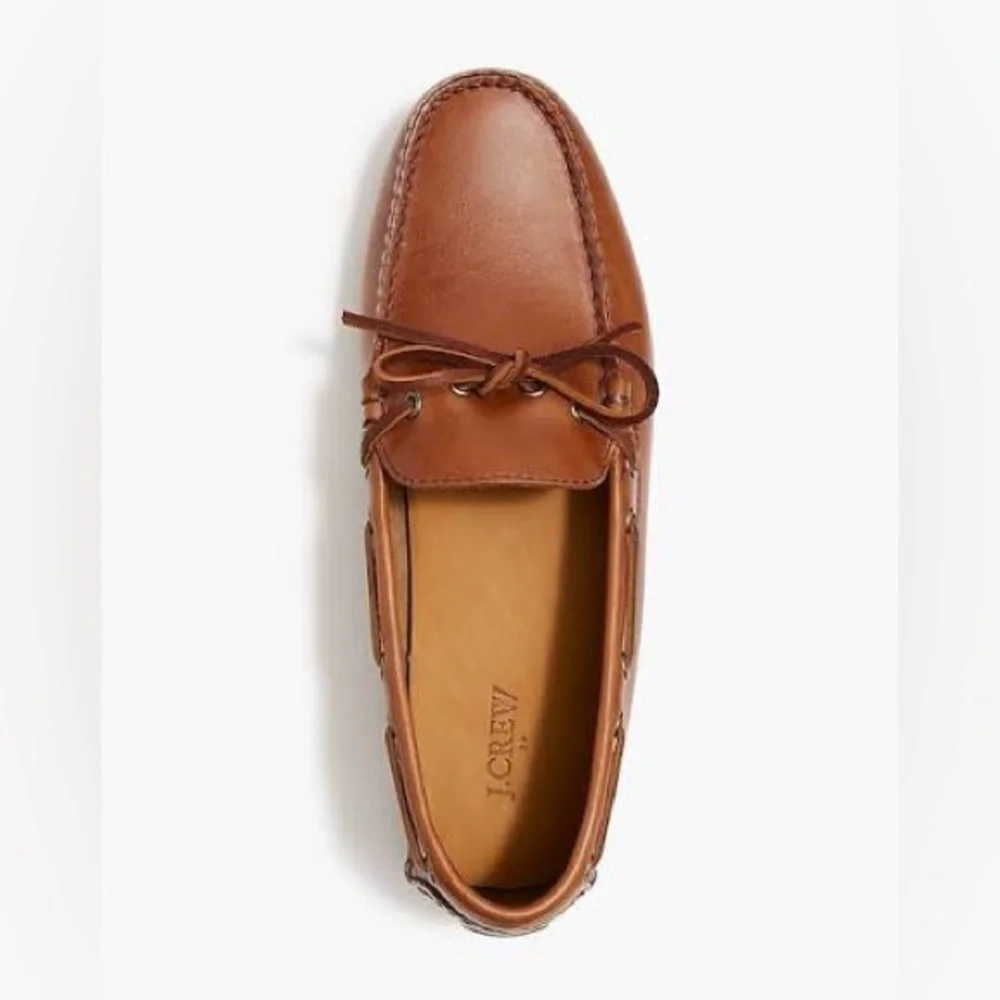 J. CREW Lace-Up Leather Driving Shoes in Brown‎ Size 8 M $178 New BW468